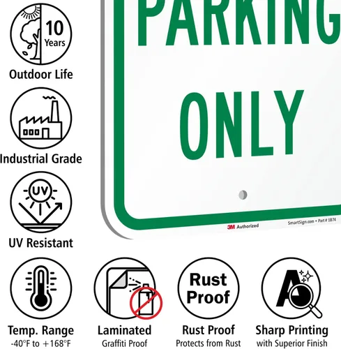 Vista 7 de SmartSign Letrero de "Guest Parking Only" 12 x 18 pulgadas, aluminio reflectante de grado de ingeniero 3M