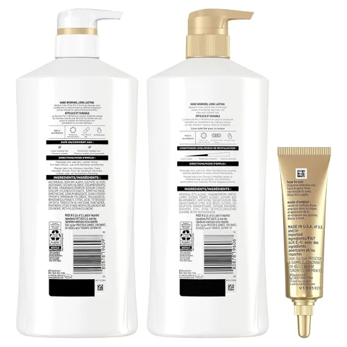 Vista 4 de Pantene Set de champú, acondicionador y tratamiento para el cabello, brillo de color radiante, seguro para cabello teñido