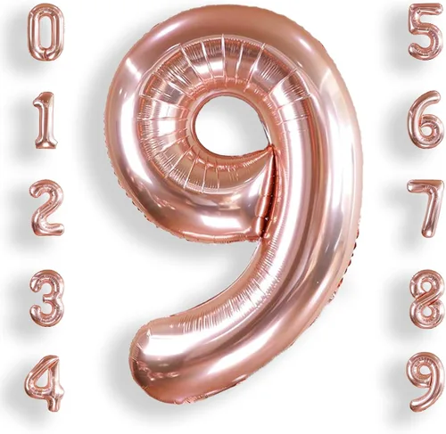 Vista 39 de AULE Globo azul de 40 pulgadas 0 con números grandes de cumpleaños del 0 al 9