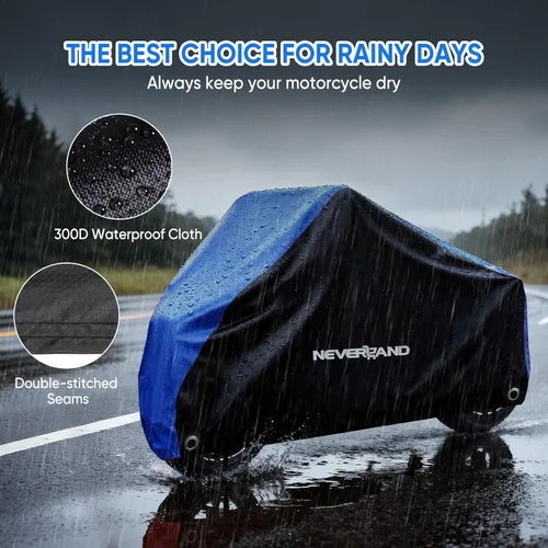 Vista 3 de NEVERLAND Funda para motocicleta impermeable al aire libre - Fundas para moto y scooter resistentes de tamaño mediano con agujeros de bloqueo