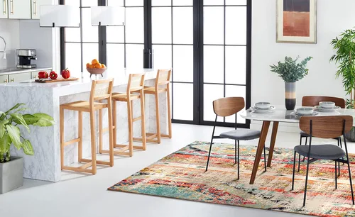 SAFAVIEH colección Monaco MNC222F - Alfombra de 8' x 10', diseño boho chic con detalles tribales y efecto desgastado, no desprende pelusa y de fácil