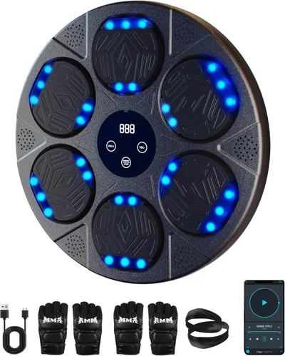 Vista 9 de Music Boxing Machine Kit Wall Mounted Smart Boxing Machine & Counter Complete Boxing Kit More Than a Standard Punching Machine for Adults & Home