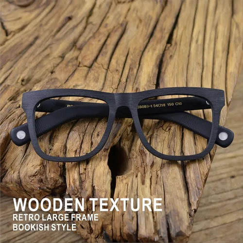 Vista 2 de Marco grande de los vidrios unisex de madera del marco de las gafas de madera del marco 9089