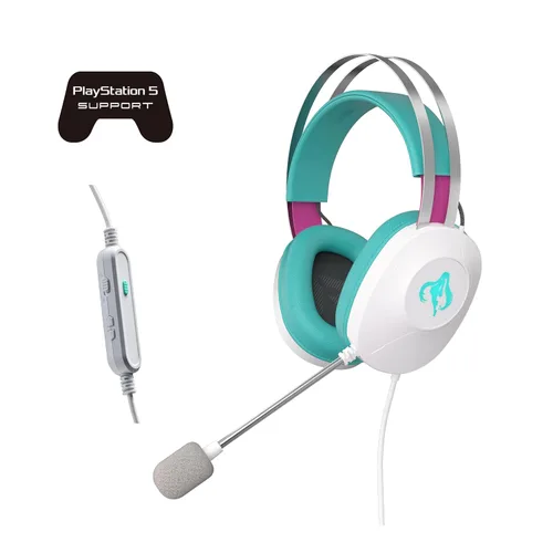 Vista 9 de ASUS TUF Gaming H1 Gen II Hatsune Miku Edition Wired USB Gaming Headset with Mic – 40mm Drivers, Virtual 7.1 Surround Sound, TeamSpeak-Certified