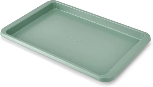 Vista 14 de KitchenAid Bandeja para hornear de acero aluminizado antiadherente de ingeniería suiza, apta para lavavajillas, Agave, 9x13 pulgadas