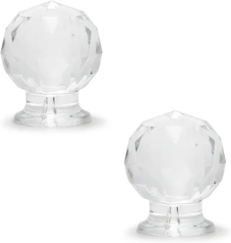Vista 17 de MroMax 2 piezas de mango pequeño, perilla acrílica de diamante, mini perillas autoadhesivas, perilla de tamaño pequeño de 0.748 in de diámetro