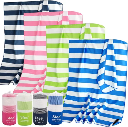 Vista 17 de Sfee Paquete de 2 toallas de viaje de microfibra, toalla de camping de secado rápido, súper absorbente, compacta, ligera, juego de toallas