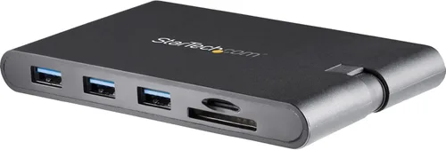 StarTech.com Adaptador multipuerto USB C – Mini Dock USB tipo C con HDMI 4K o VGA 1080p Video – 100W Power Delivery Passthrough, 3 puertos USB 3.0