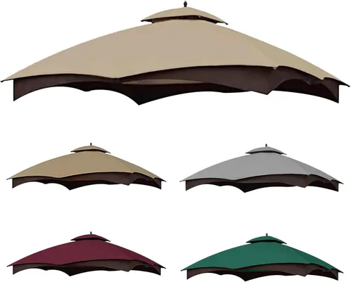 Vista 13 de SCOCANOPY Parte superior de repuesto beige para cenador Lowe's Allen Roth 10X12 Modelo #GF-12S004B-1/#GF-12S004BTO