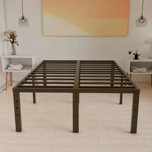 Vista 55 de Base de cama tamaño Queen de 12 pulgadas, no necesita somier, base de colchón de plataforma de metal resistente con listones de acero