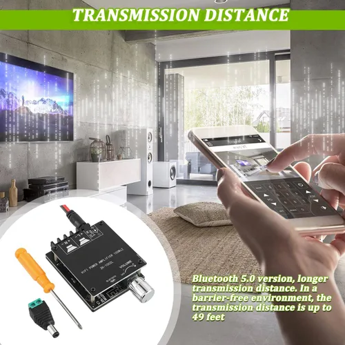 Vista 4 de Tablero amplificador Bluetooth de 100W+100W DC 5-24V BT y AUX entradas 2.0 canales estéreo AMP Board Módulo amplificador de potencia de audio