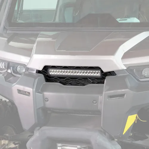 Vista 5 de Mesh Grille w/LED Light for Can-Am Defender/Defender MAX HD5 HD8 HD10 2016-2019, Front Bumper Grill Guard with LED Light Bar UTV Accessories (1PCS)
