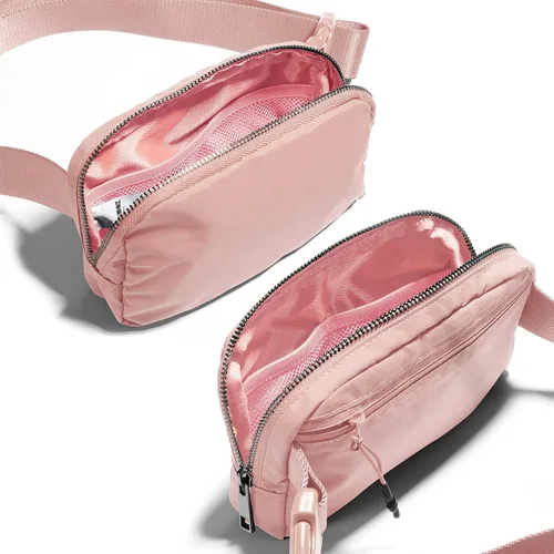 Vista 4 de ODODOS Minicangurera unisex con correa ajustable para entrenamiento correr viajes o senderismo Rosa Claro3
