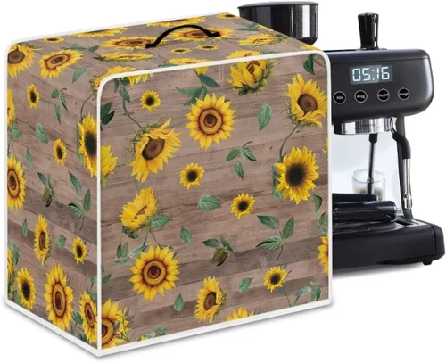 Vista 52 de Funda para cafetera, poliéster, azul, se adapta a la mayoría de máquinas de café estándar, protector resistente al polvo, huellas dactilares