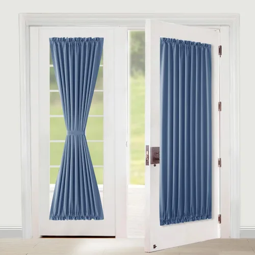 Vista 56 de XWZO - Cortinas para puerta con cortinero, cortinas blackout térmicas y oscurecedoras para puerta francesa, cortinas para ventana de la cocina, 12 x