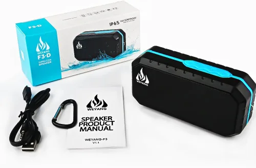 Vista 7 de Altavoz Bluetooth portátil, altavoz inalámbrico impermeable IP65, altavoces Bluetooth inalámbricos para exteriores, Bluetooth 5.0, micrófono