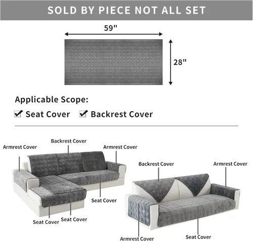 Vista 5 de Deep Dream - Fundas para sofá modular, fundas de terciopelo para sofá, protector para muebles, fundas de sofá antideslizantes para perros, gatos