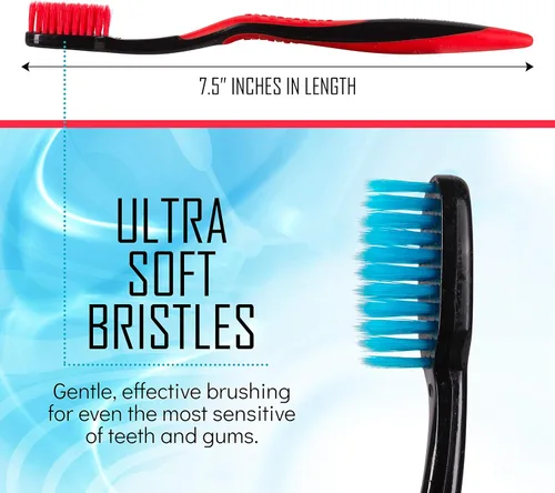 Vista 2 de Lingito Dental Check - Paquete de 6 cepillos de dientes, solución natural para blanquear los dientes, cerdas ultrasuaves para el cuidado dental