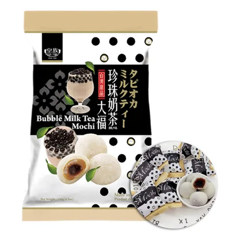 Royal Family Big Mochi, pastel de arroz japonés con postre de caramelo mochi (Té con leche de burbujas, 1 unidad)