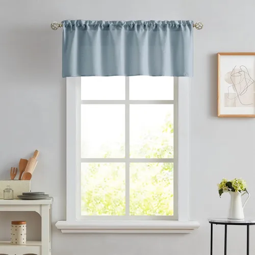 Vista 38 de Melodieux Cortinas semitraslúcidas blancas de 24 pulgadas de largo para cocina, cafetería, dormitorio, ventanas pequeñas, con bolsillo para barra