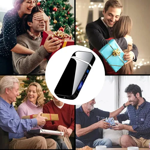 Vista 6 de Encendedor eléctrico con efecto de arco de plasma e iluminación de detección táctil, encendedores de plasma recargables, encendedor eléctrico USB a