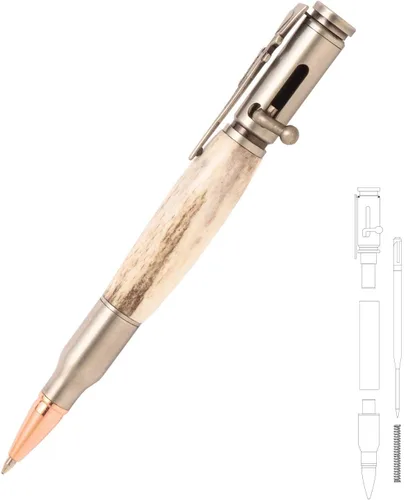 Vista 4 de Penn State Industries PKCP8060 Bolt Action 30 Cal - Kit de bolígrafo para torneado de madera (1, peltre antiguo)