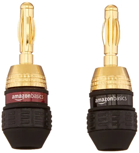 Vista 6 de Amazon Basics Conectores de altavoz banana, 12 unidades (1 paquete de 6 pares), 0.5 x 0.5 x 1.3 pulgadas, negro