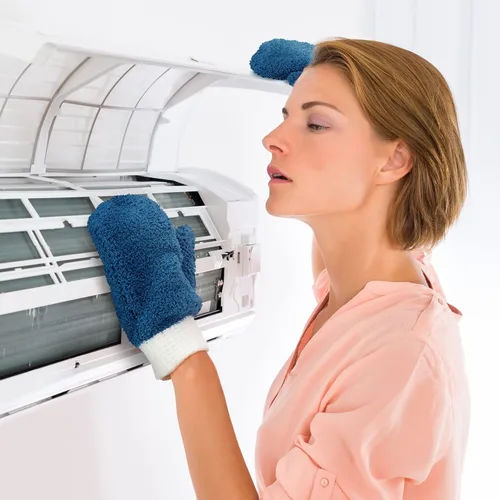 Vista 5 de BBTO 3 pares de guantes de microfibra con pulgar, guantes de limpieza para el hogar, sin arañazos, reutilizables, lavables, para plantas, casa