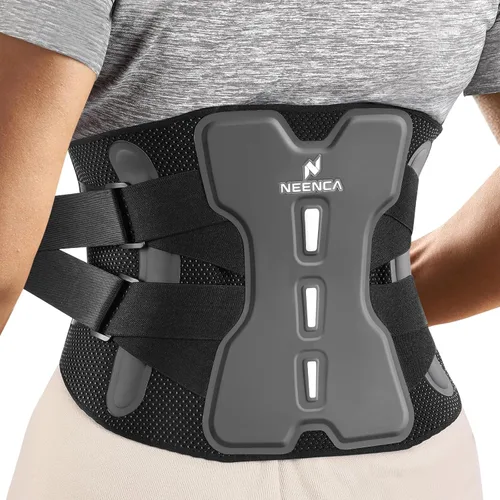 NEENCA Soporte de espalda para alivio del dolor de espalda baja con sistema de soporte biónico, cinturón de soporte lumbar ajustable para hombres y