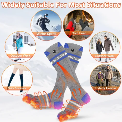 Vista 18 de 8000mAh*2 Heated Socks for Men Women with App Control,Large-Capacity Rechargeable Battery,360°Heating Warming,Electric Winter Socks,Foot Sole