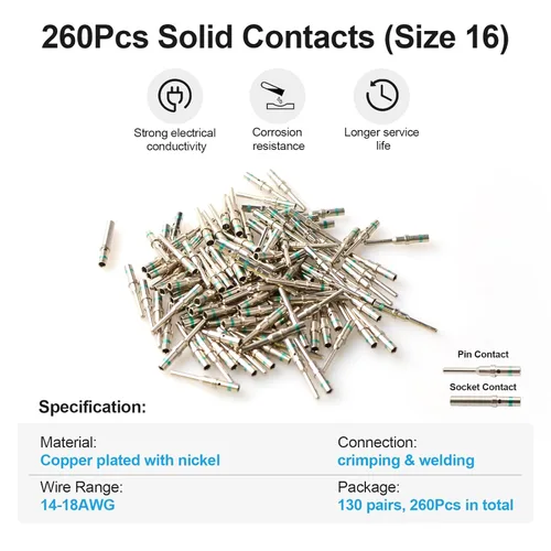 Vista 5 de kit de conectores DT Deutsch gris de 452 piezas - Conectores impermeables (2, 3, 4, 6, 8, 12 pines) con herramientas de extracción de contactos