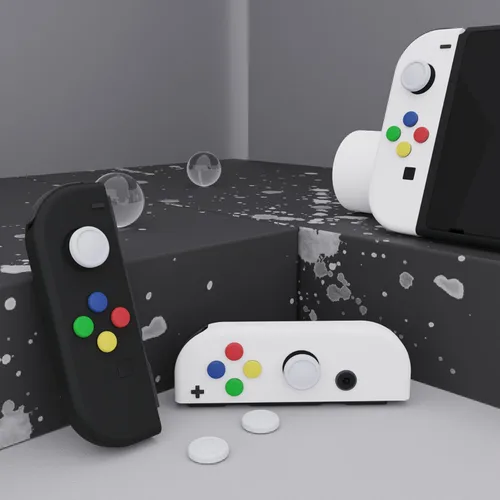 Vista 5 de eXtremeRate PlayVital - Tapas para palanca de mando para Switch Lite, tapa analógica de silicona para Switch OLED Joycon Thumb Grip Rocker Caps