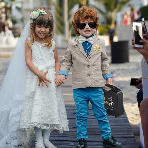 Vista 2 de Juego de caja de anillo de seguridad para boda, regalos de gafas de sol, caja de anillo de seguridad y auricular (juego 1)
