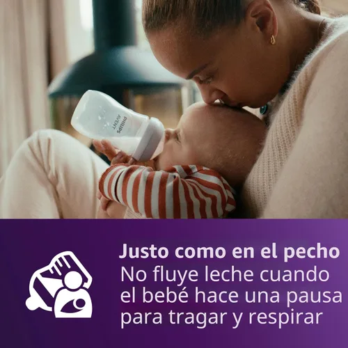 Vista 4 de Philips AVENT - Biberón natural con boquilla de respuesta natural, transparente, 9 onzas, paquete de 4, SCY903/04