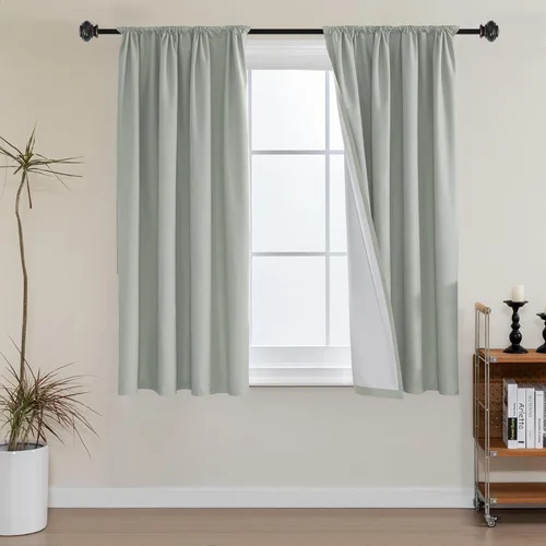 Vista 31 de H.VERSAILTEX Cortinas 100% de opacidad para cocina, con aislamiento térmico, cortinas opacas completas con forro blanco, cortinas de eficiencia