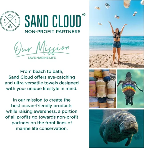 Vista 6 de Sand Cloud Toalla de playa – Sin arena – Hilo de algodón turco 100% orgánico – Toalla de secado rápido para playa, picnic, manta o baño, como se ve