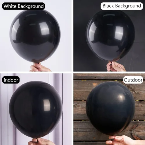 Vista 8 de PartyWoo 50 globos negros de 12 pulgadas y 50 globos blancos de 12 pulgadas