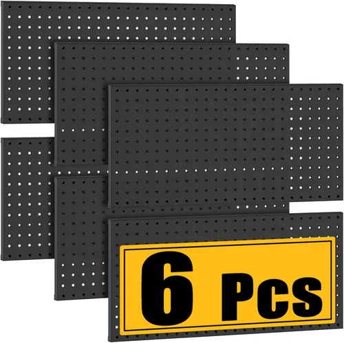 Vista 8 de PBHEPJ 8 paneles de metal para tablero de clavijas, tableros de clavijas resistentes para almacenamiento de herramientas de garaje y jardín, incluye