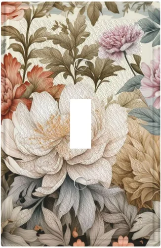 Vista 55 de Cubiertas Decorativas de Arte para Interruptores de Luz de Hojas de Otoño Placa de Pared de Palanca Individual Cubierta Decorativa para Interruptor