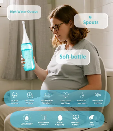 Vista 4 de Peri Bottle -Higiene Personal- Recuperación y Limpieza Perineal- Limpieza del Embarazo-Cuidado posparto - Simple y Fácil de Llevar - 13.5 fl oz