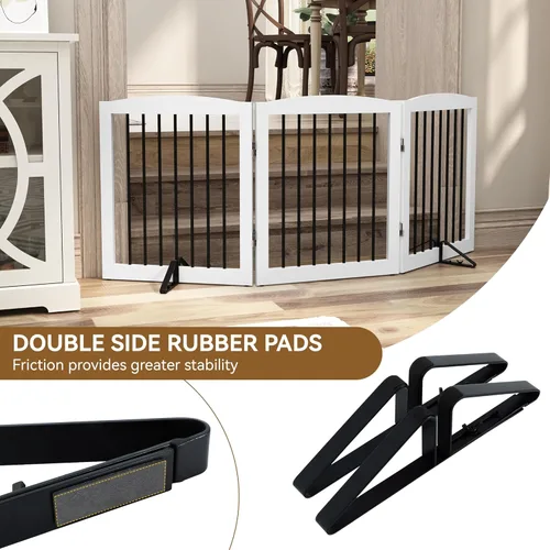 Vista 4 de Pies de soporte para puerta para mascotas (versión actualizada), juego de 2 pies de soporte de metal para puerta para mascotas para puertas