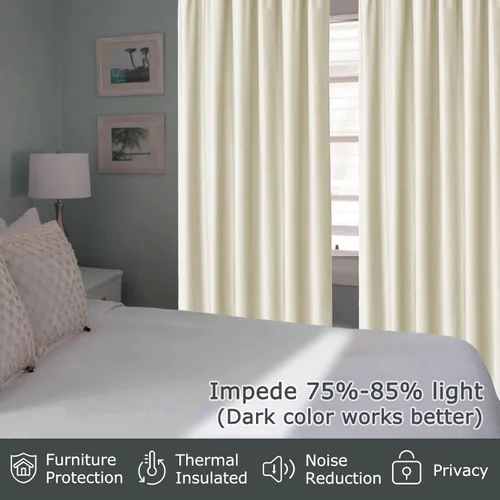 Vista 7 de Frelement Cortinas de terciopelo de 132 pulgadas de largo, cortinas de oscurecimiento de habitación para ventanas altas, paneles de ventana