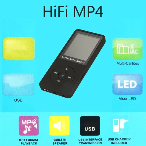 Vista 2 de Reproductor MP3 Bluetooth de 32 GB con altavoz, lector de libros electrónicos de 1.8 pulgadas y sonido HiFi, expandible a 64 GB para viajes