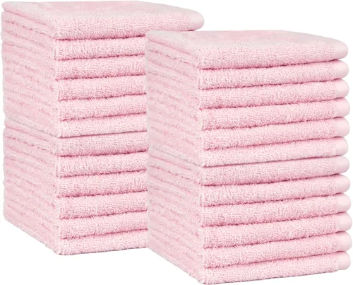 Vista 11 de Amazon Basics Toallas de algodón para la cara, suaves, absorbentes, paquete de 12, color negro, 12 x 12 pulgadas