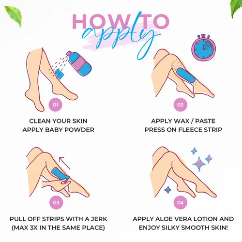 Vista 2 de Tifara Beauty Tiras de cera no tejidas grandes 3x9 para cuerpo y rostro (100)