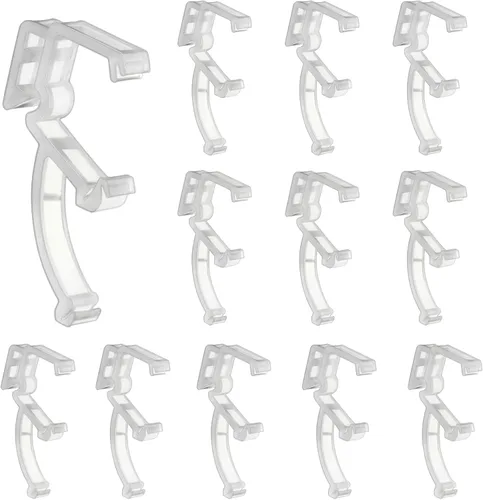 Blulu 12 Pcs 2 Inch Clear Valance Clips Hidden Window Mini Blind Clips for Wood or Faux Wood Horizontal Blinds