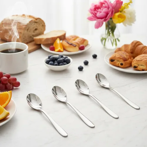 Vista 7 de Demitasse - Juego de 4 cucharas de café, cucharas de té pequeñas de acero inoxidable 18/10 con espejo brillante (4 piezas)