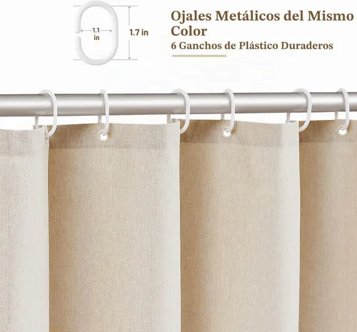 Vista 6 de BTTN Lino Crema Festoneado 36x72