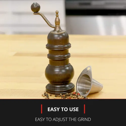 Vista 4 de Zassenhaus Speyer - Molinillo de pimienta de haya teñida oscura de 5.1 pulgadas