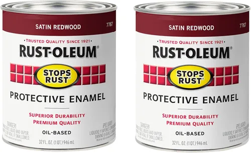 Vista 8 de Rust-Oleum 7777730 Stops Rust Pintura con Brocha, Media Pinta, Negro Satinado